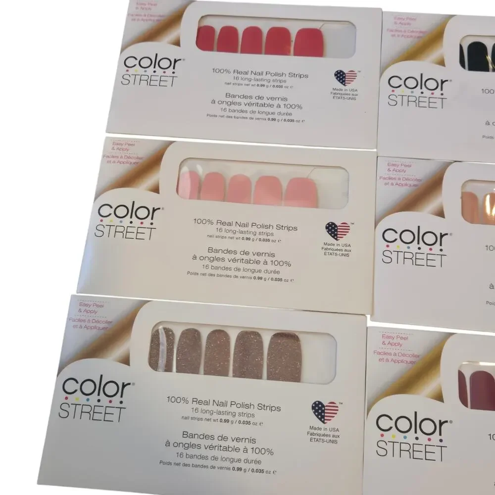 Lot of 9 Color Street Nail Polish Strips 100% Real Polish Mix Sealed